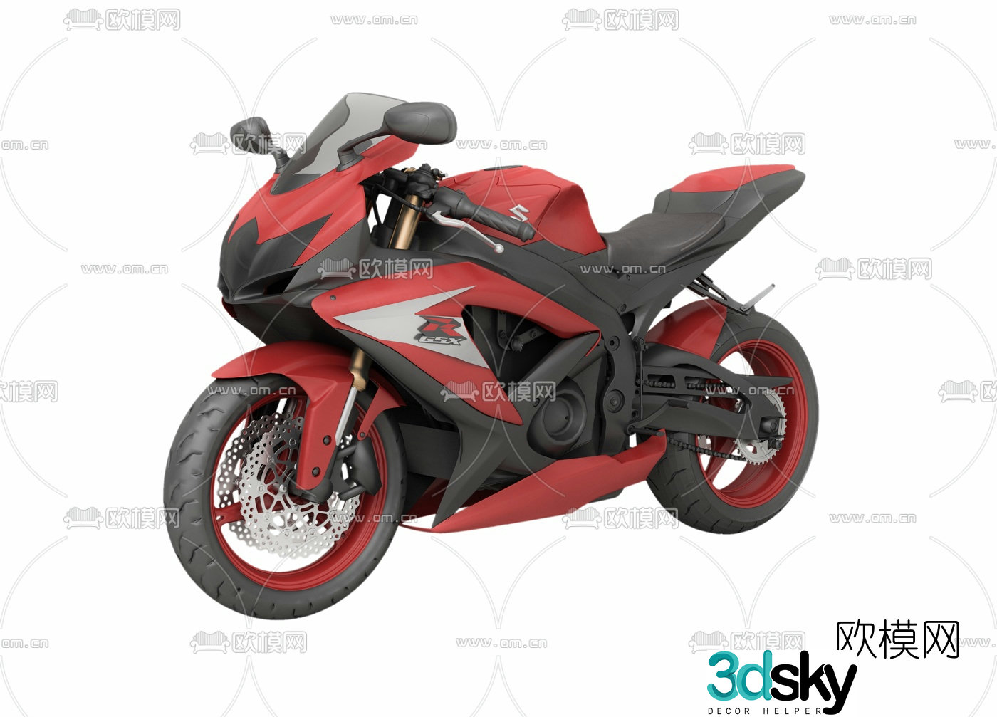 modern suzuki motorcycle 3d model