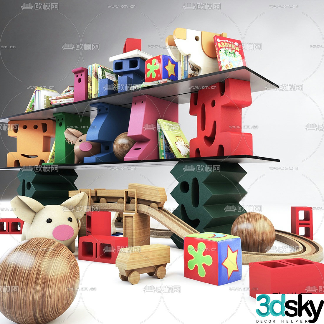 Modern children’s toys 3d model