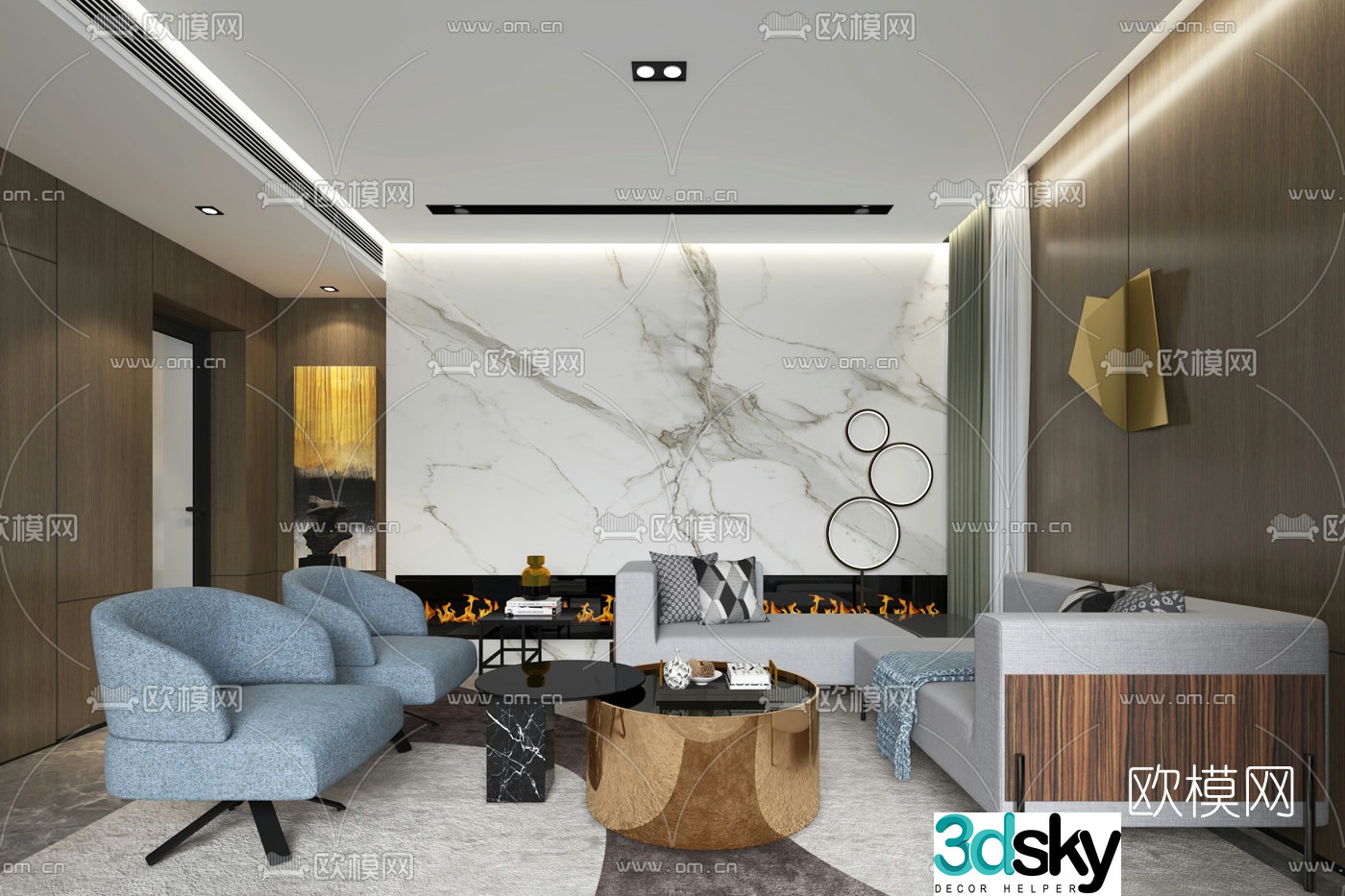 DDC design modern fabric corner sofa combination 3d model