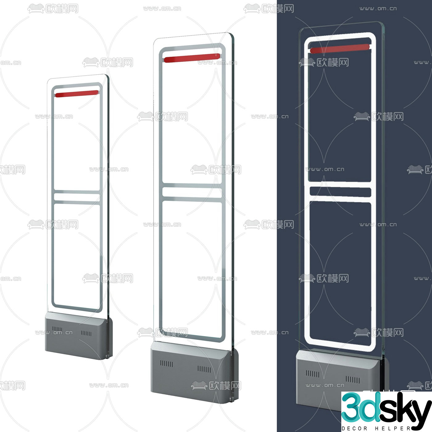 Modern anti-theft sensor access control 3d model