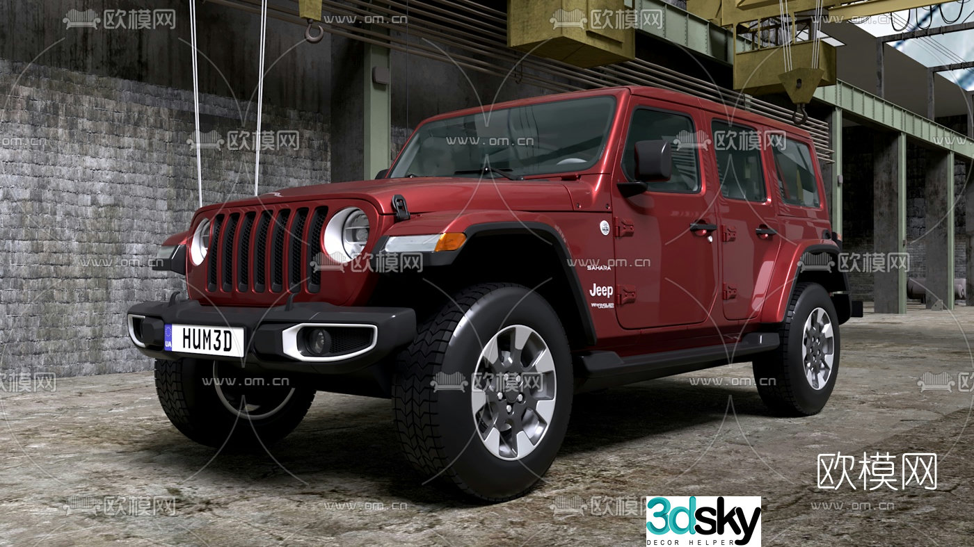 Modern jeep off-road vehicle 3d model