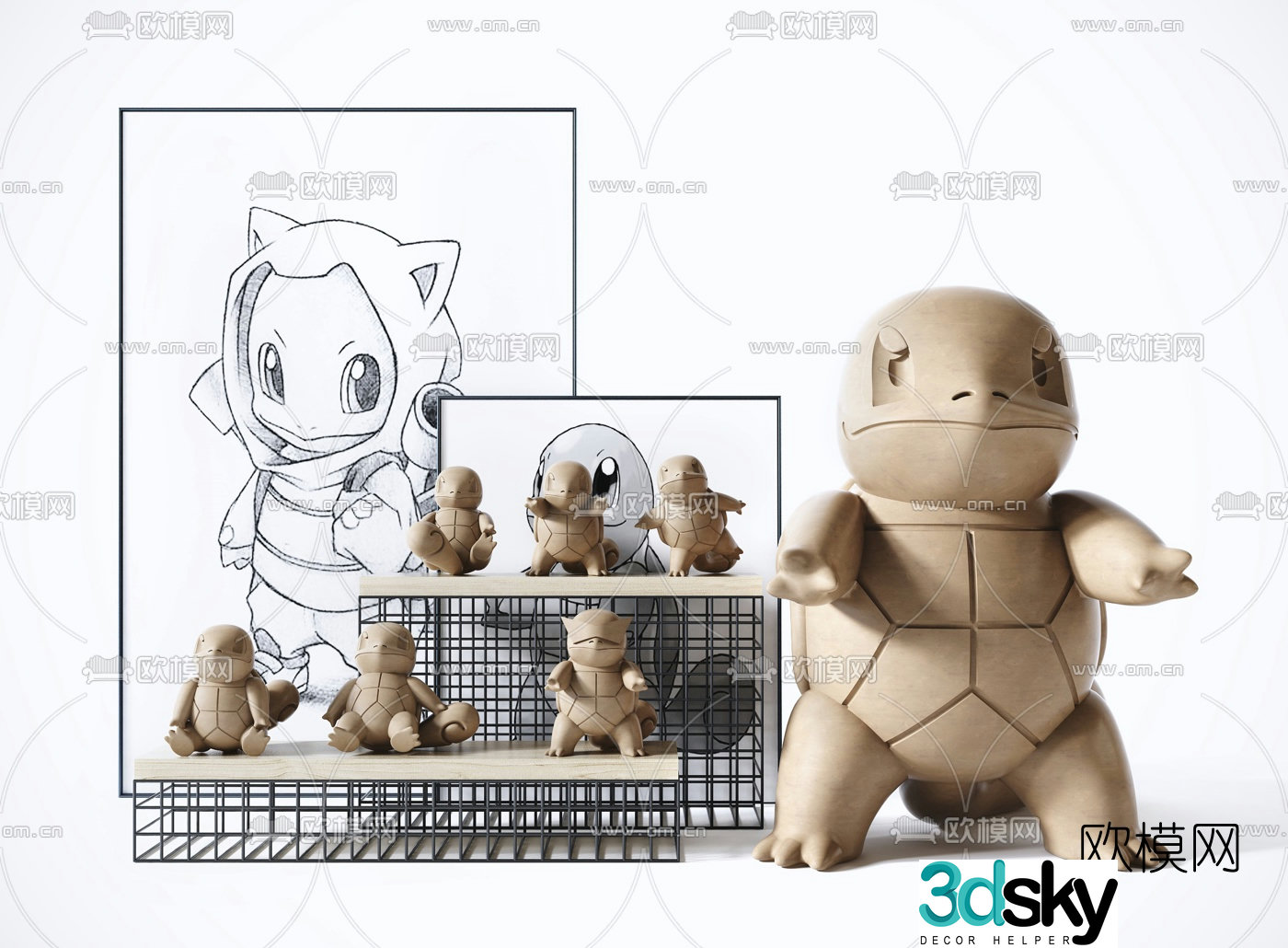 Modern Squirtle toy ornament 3D model