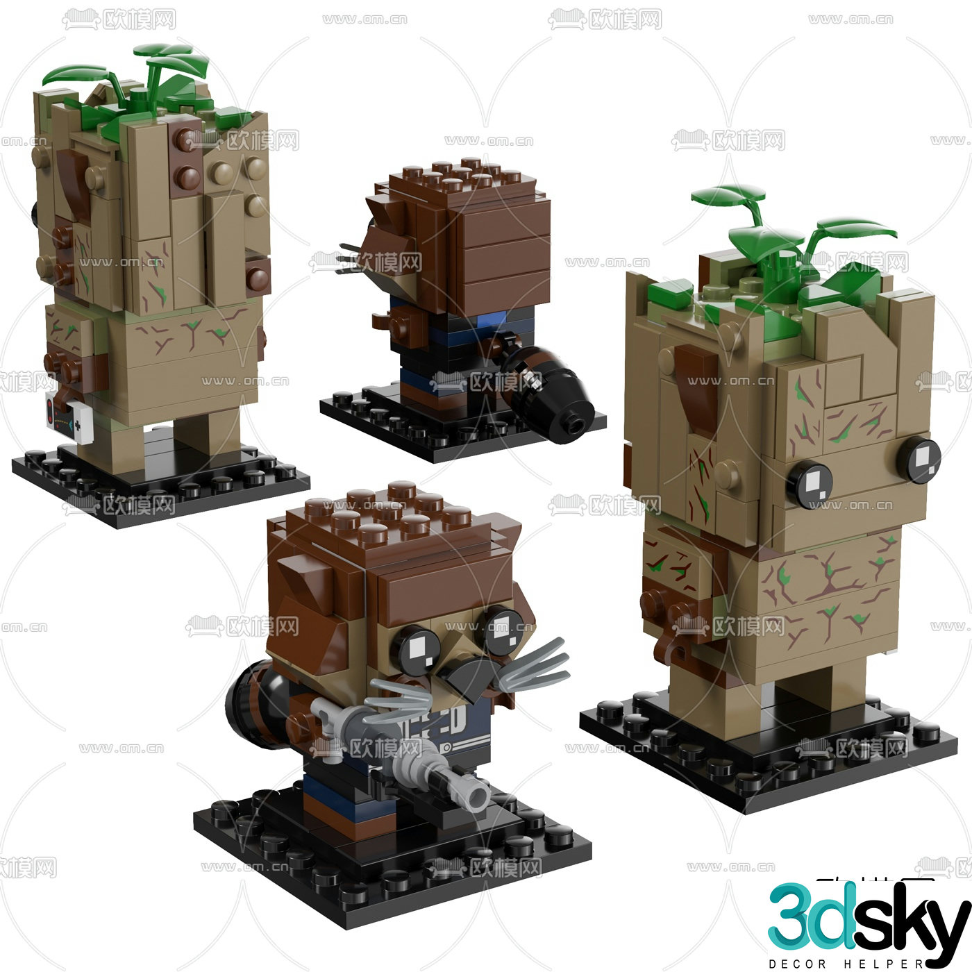 Modern game toys 3d model