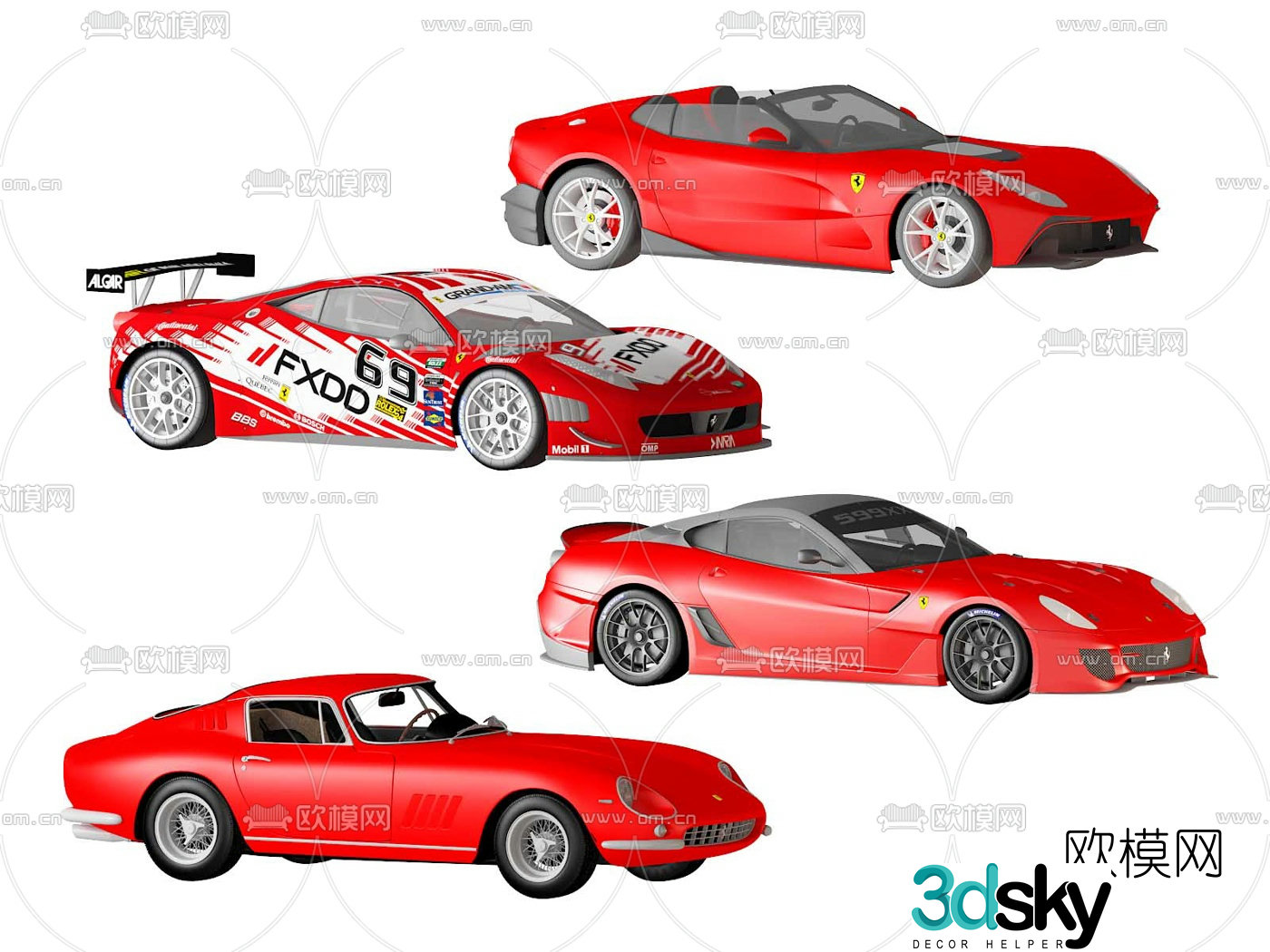 Modern ferrari racing sports car 3d model