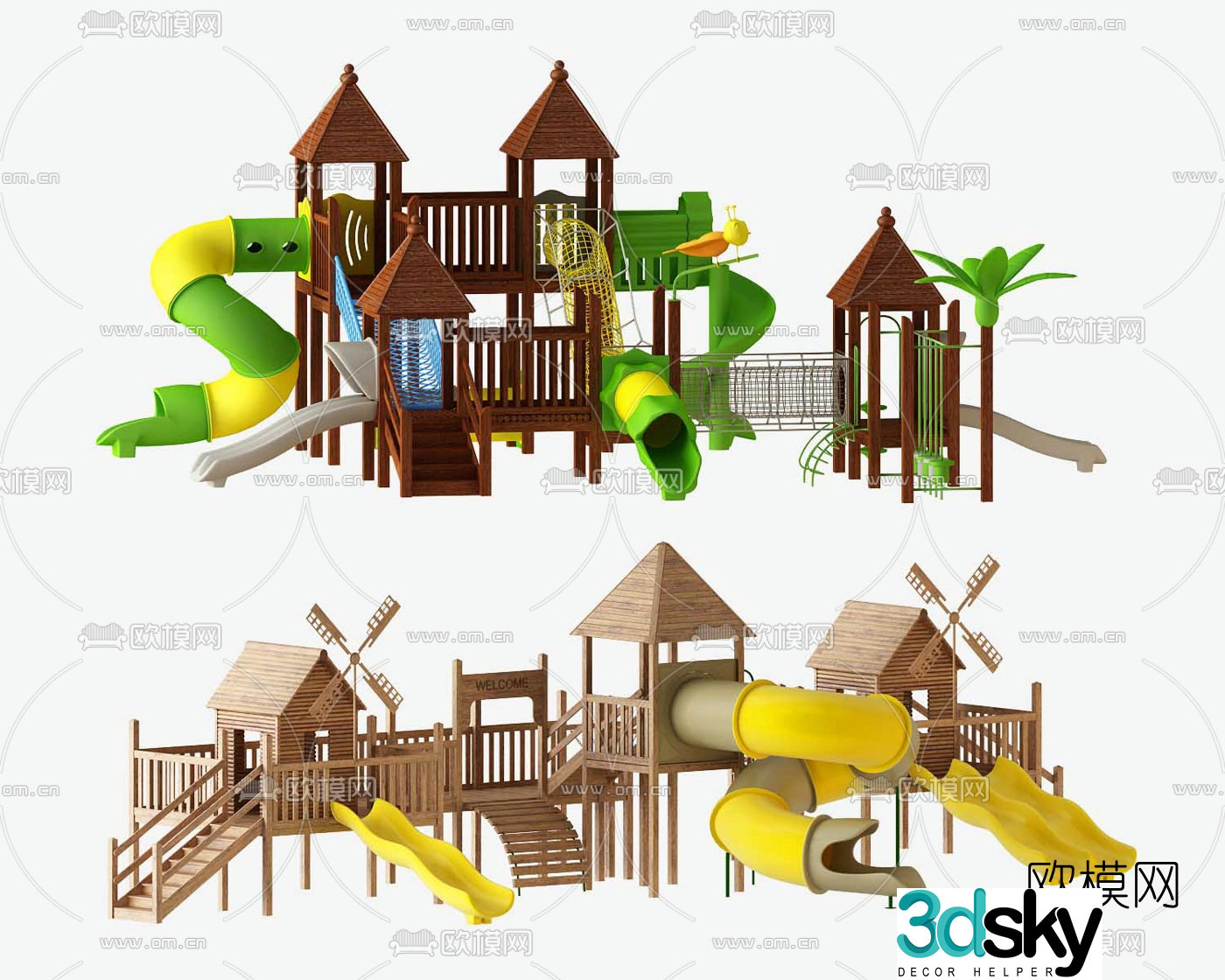 Modern children's slide ride 3d model