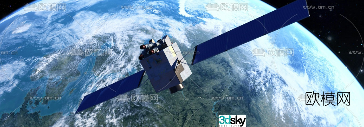 Modern space satellite vehicle 3d model