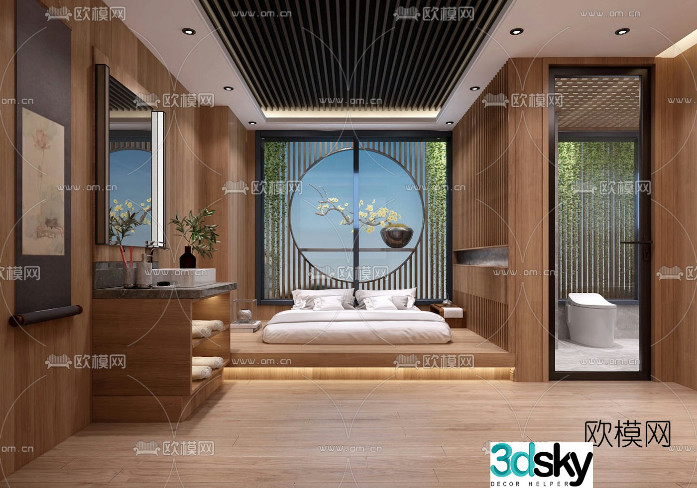 Japanese style hotel room 3d model