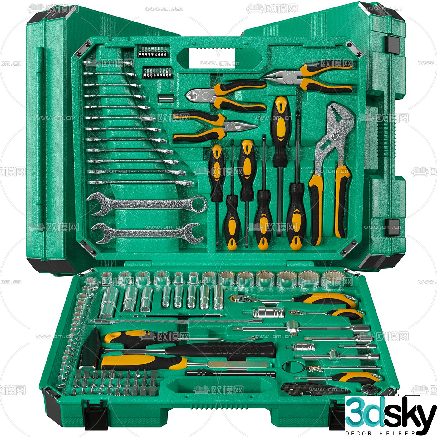 Modern repair toolbox 3d model