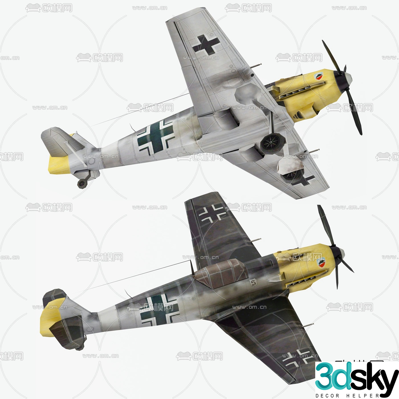 Modern propeller fighter toy 3d model