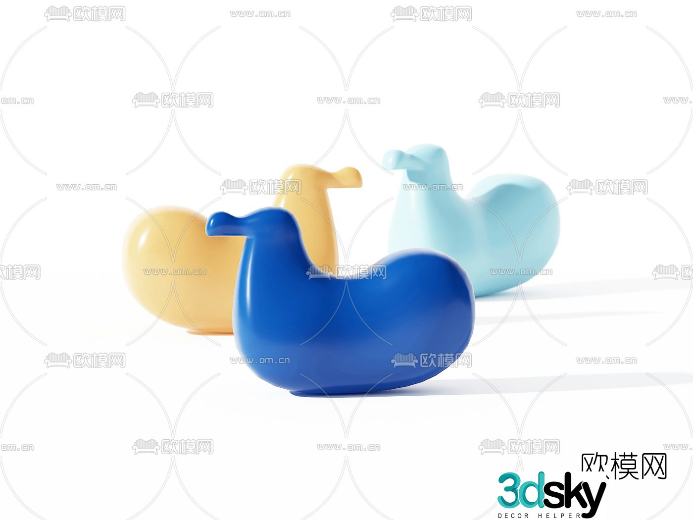 Modern children’s rocking horse toy rocking chair 3d model