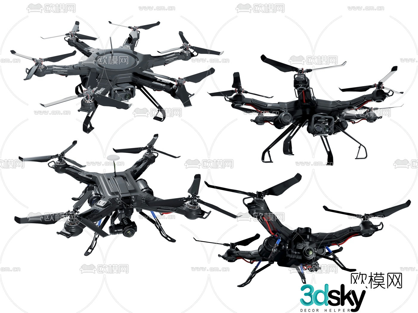 Modern drone 3d model
