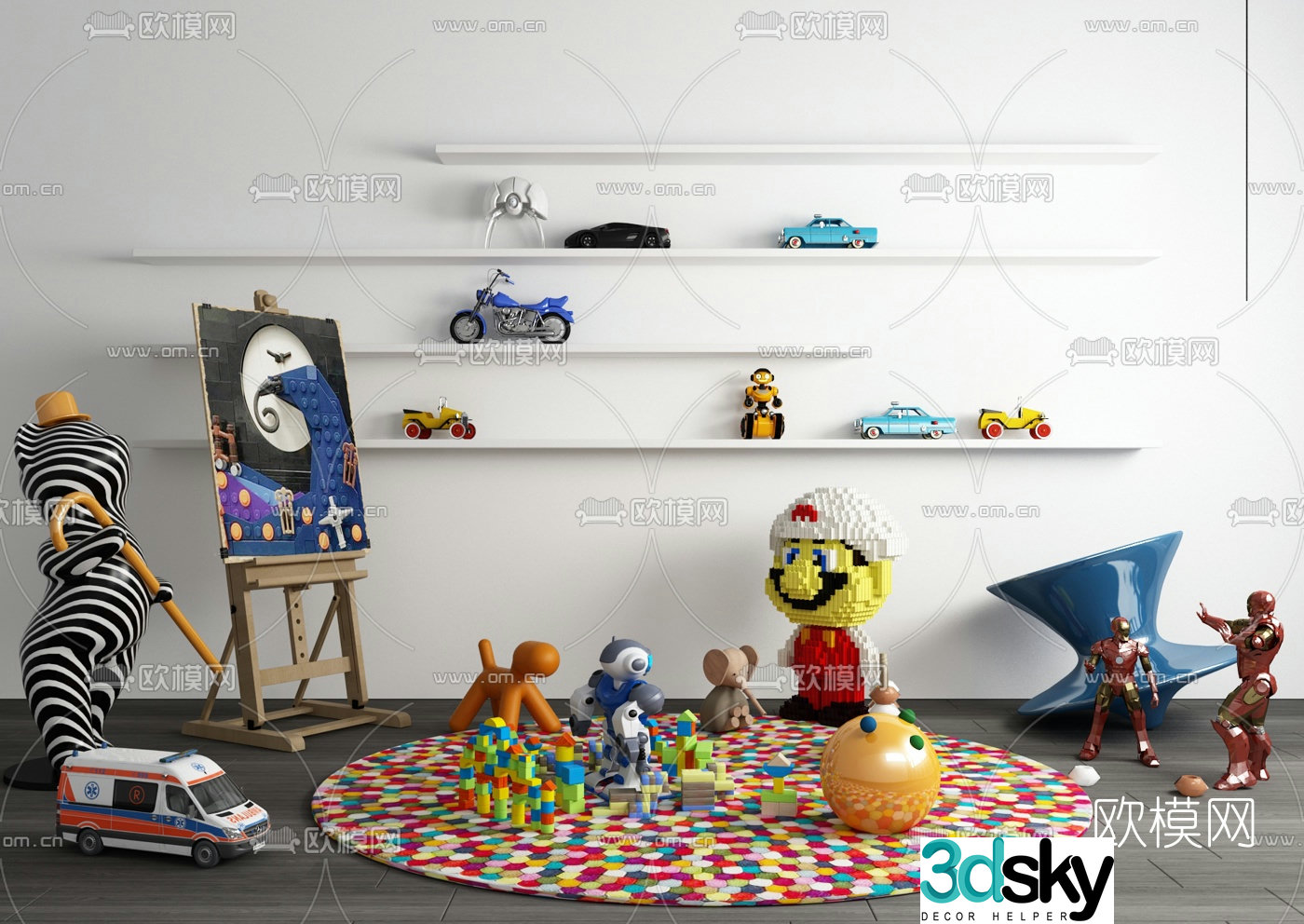 Modern children’s toys 3d model