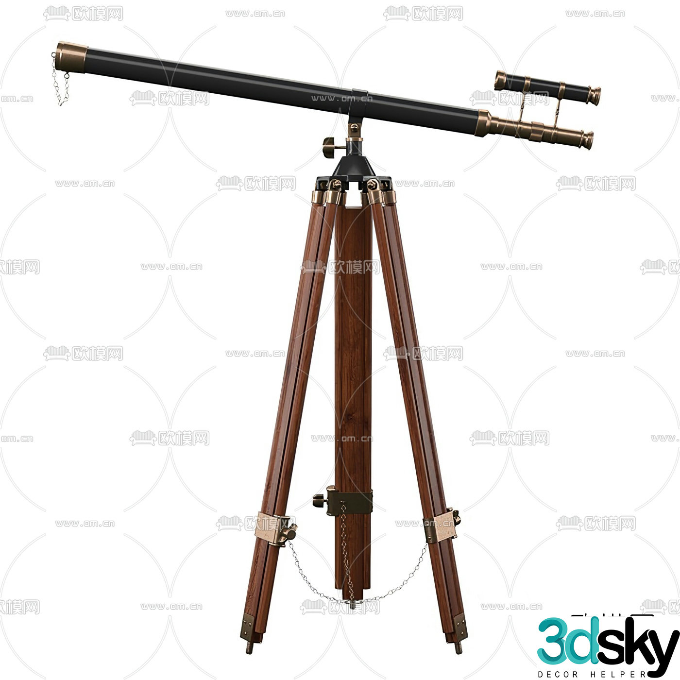Neoclassical astronomical telescope 3d model