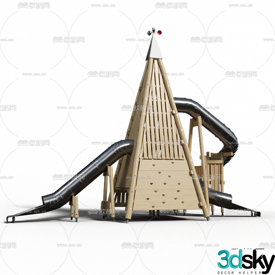 Modern children's slide 3d model