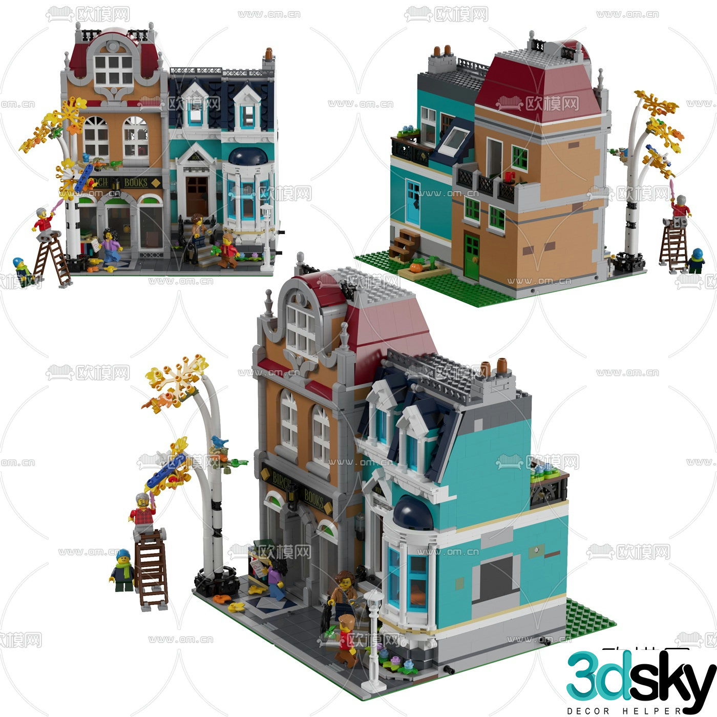 Modern street view bookstore toys 3d model