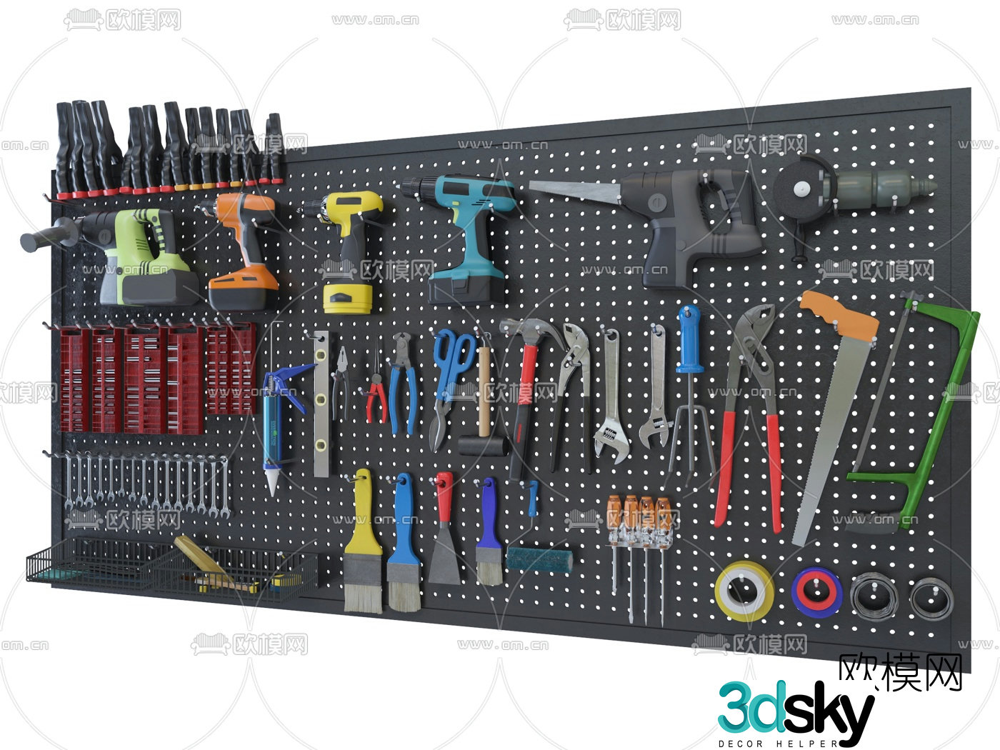 Industrial style hardware repair tools 3d model