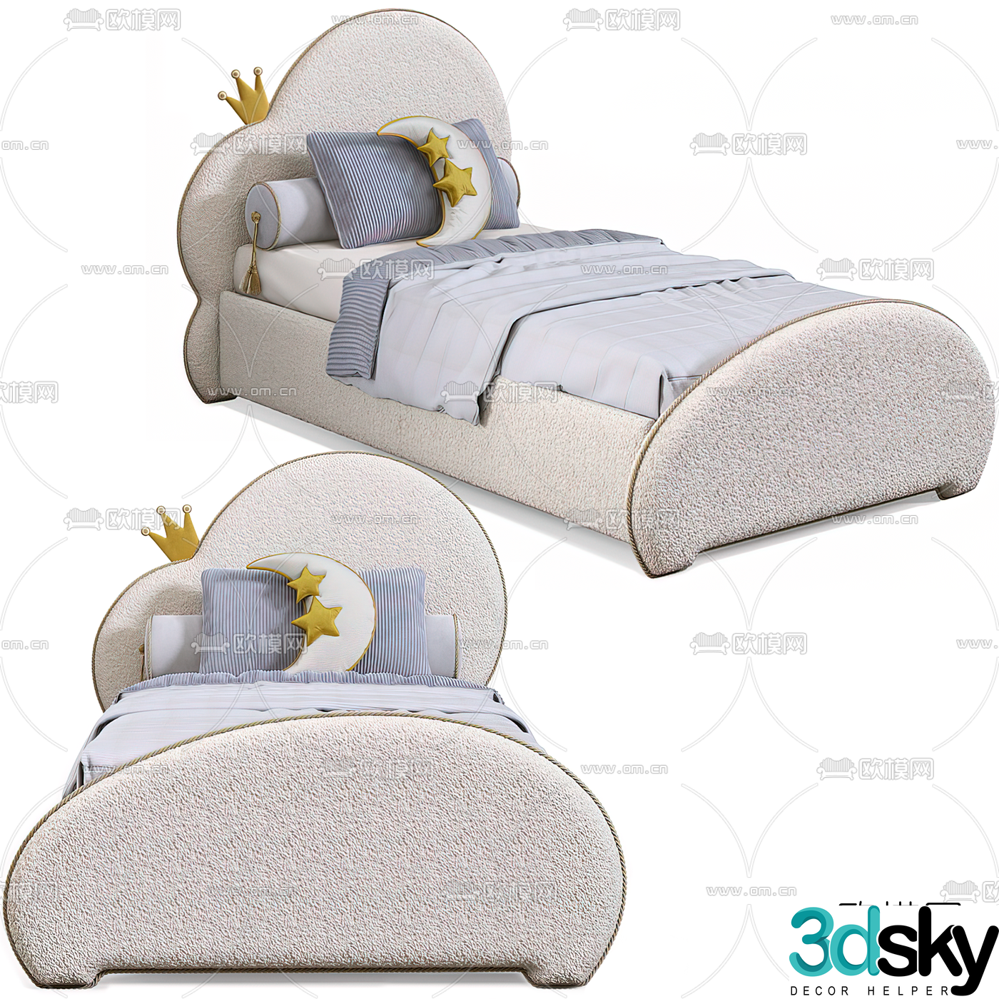 Modern children’s single bed 3d model