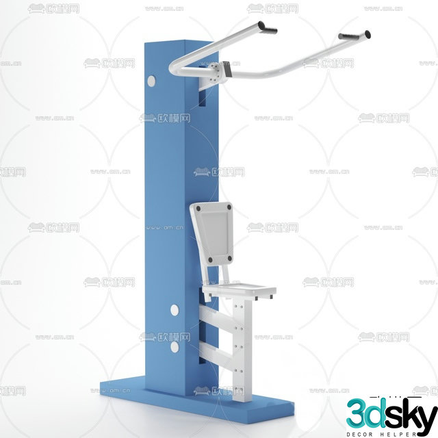 Modern metal outdoor fitness equipment free 3d model