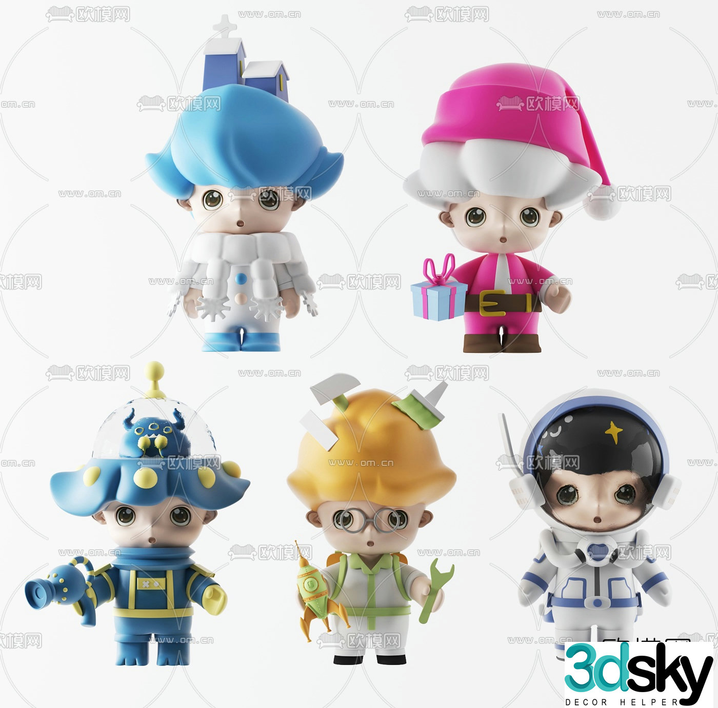 Modern cartoon toy figurine 3d model