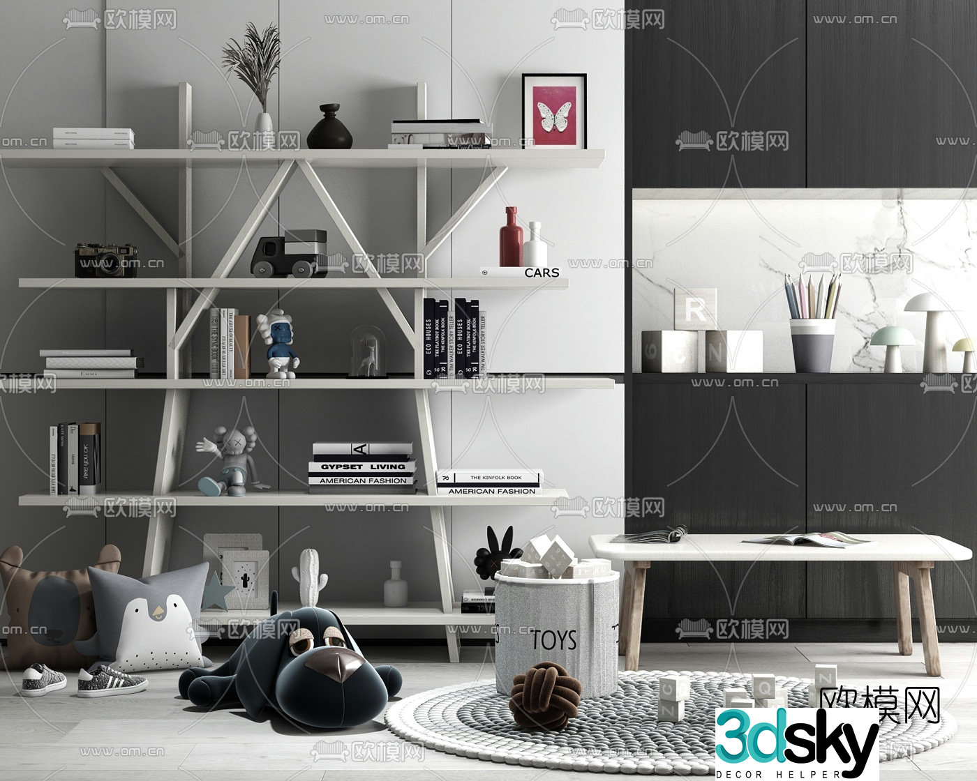 Modern children’s decorative cabinet toys 3d model