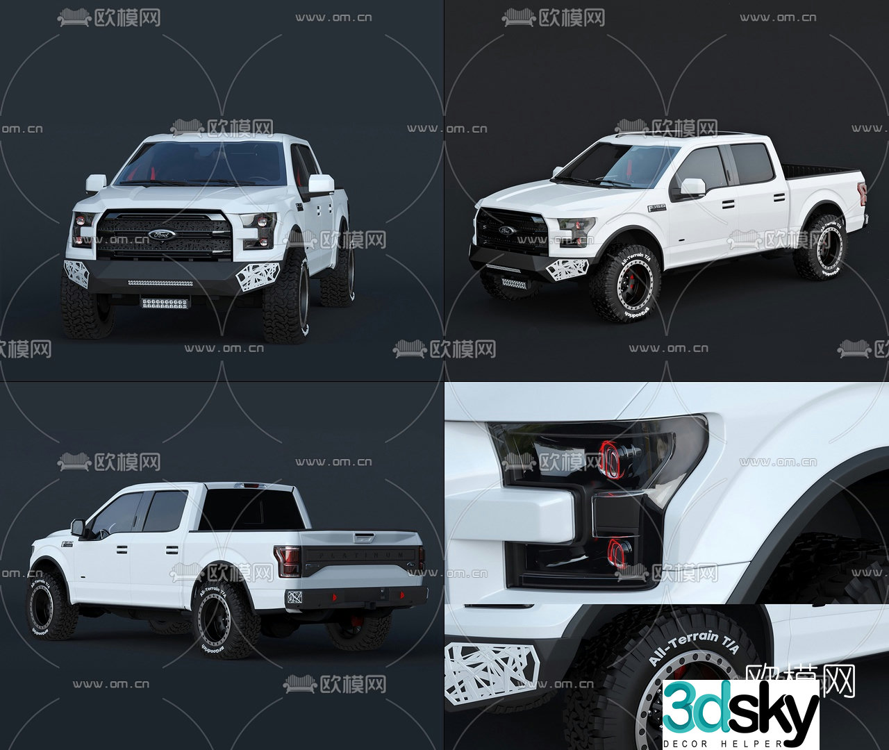 Modern Ford F150 pickup car 3d model