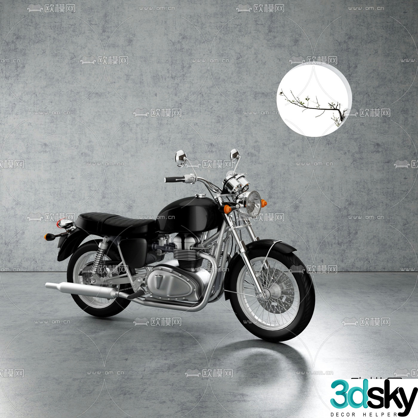 Modern motorcycle 3d model