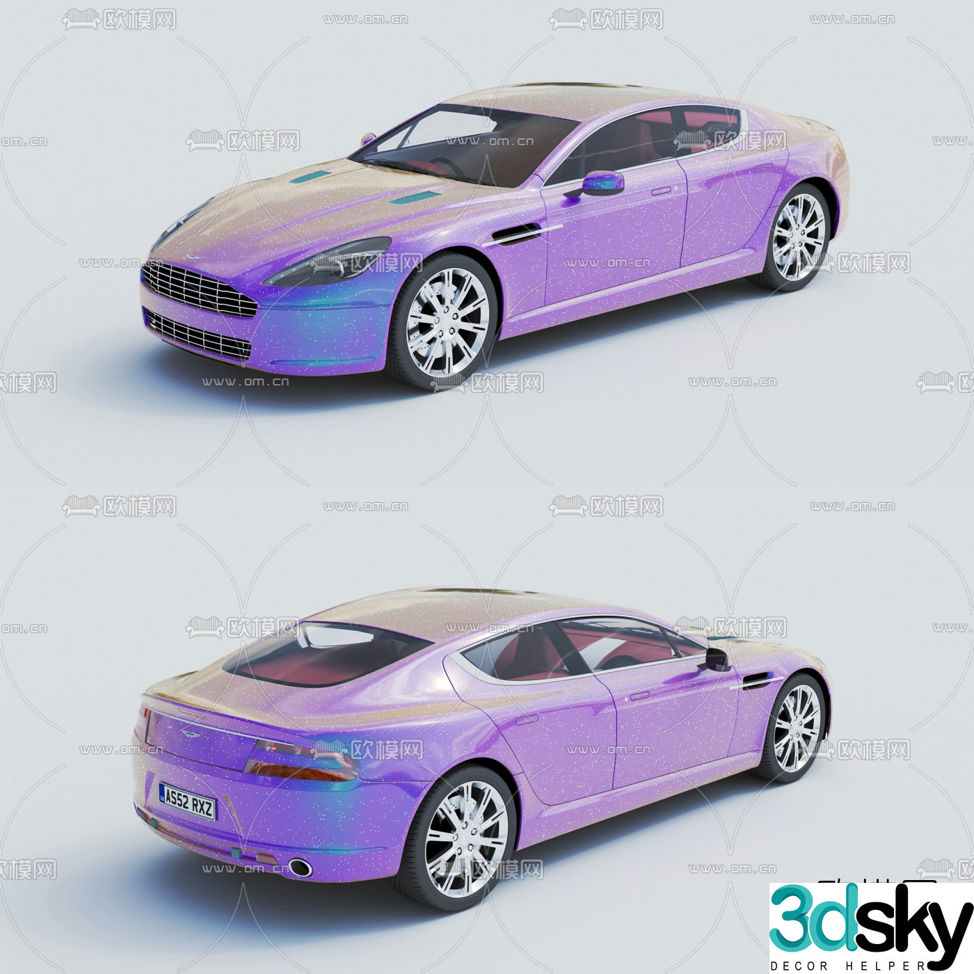 Modern aston martin sports car car 3d model