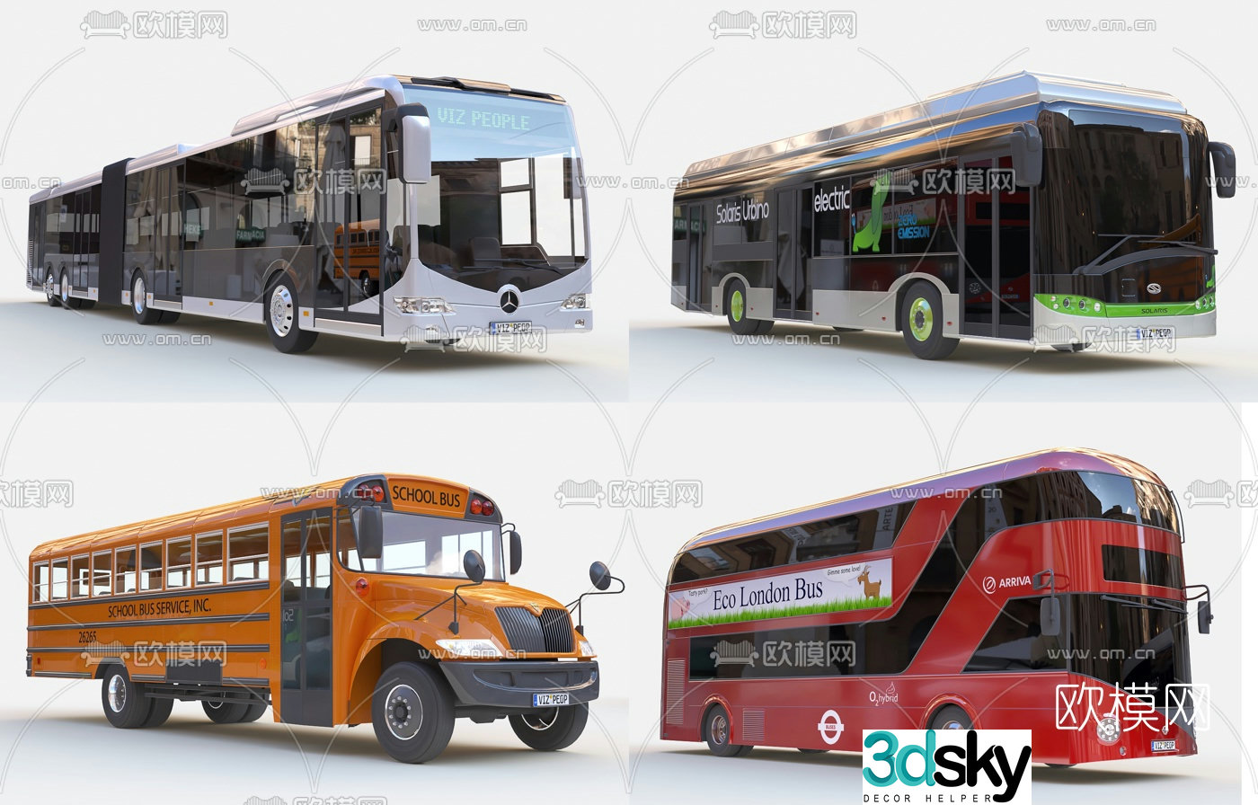 Modern luxury tour bus 3d model