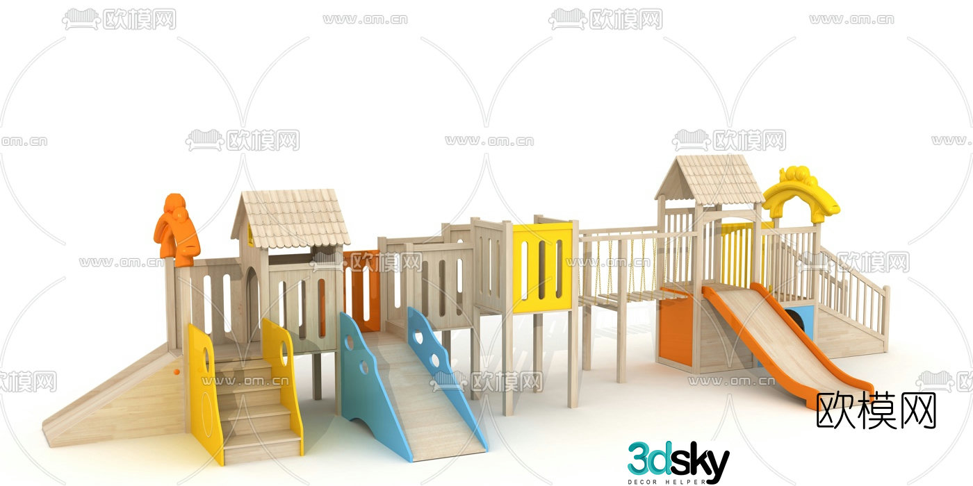 Modern children's slide ride 3d model