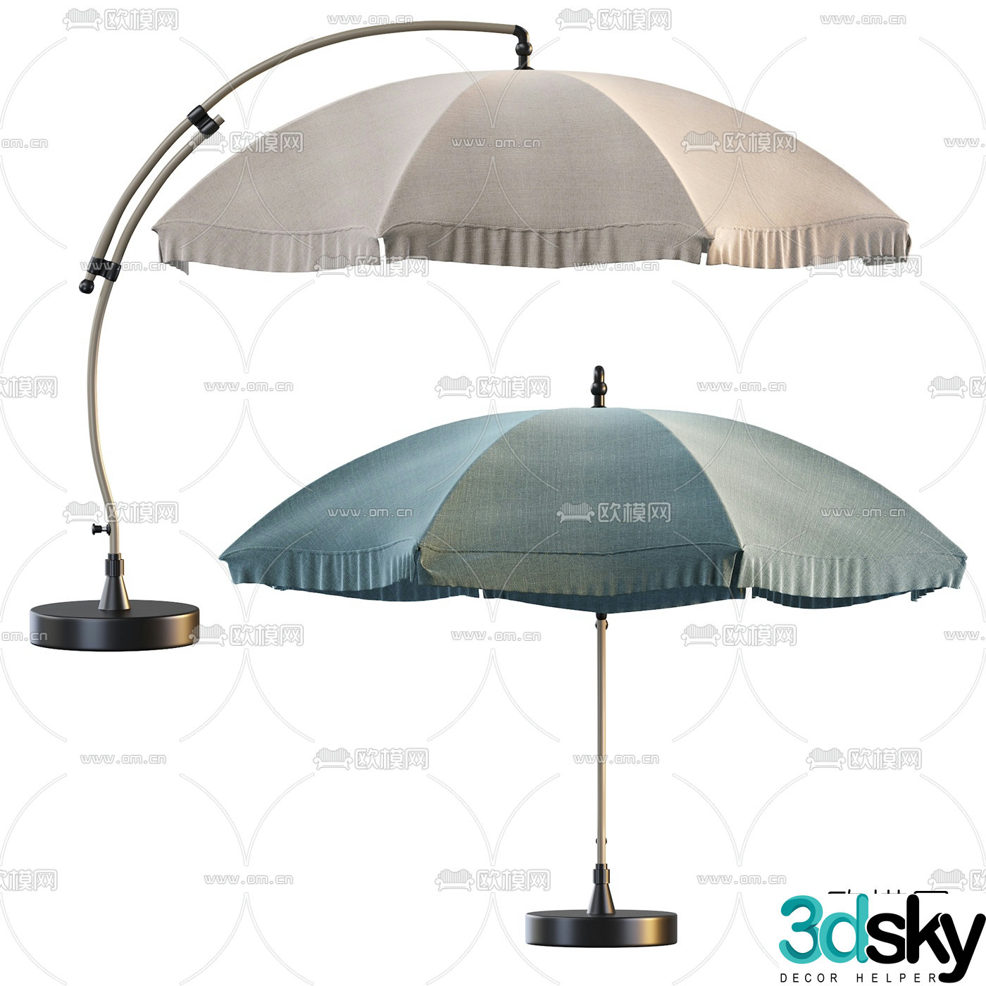 Modern fabric parasol 3d model