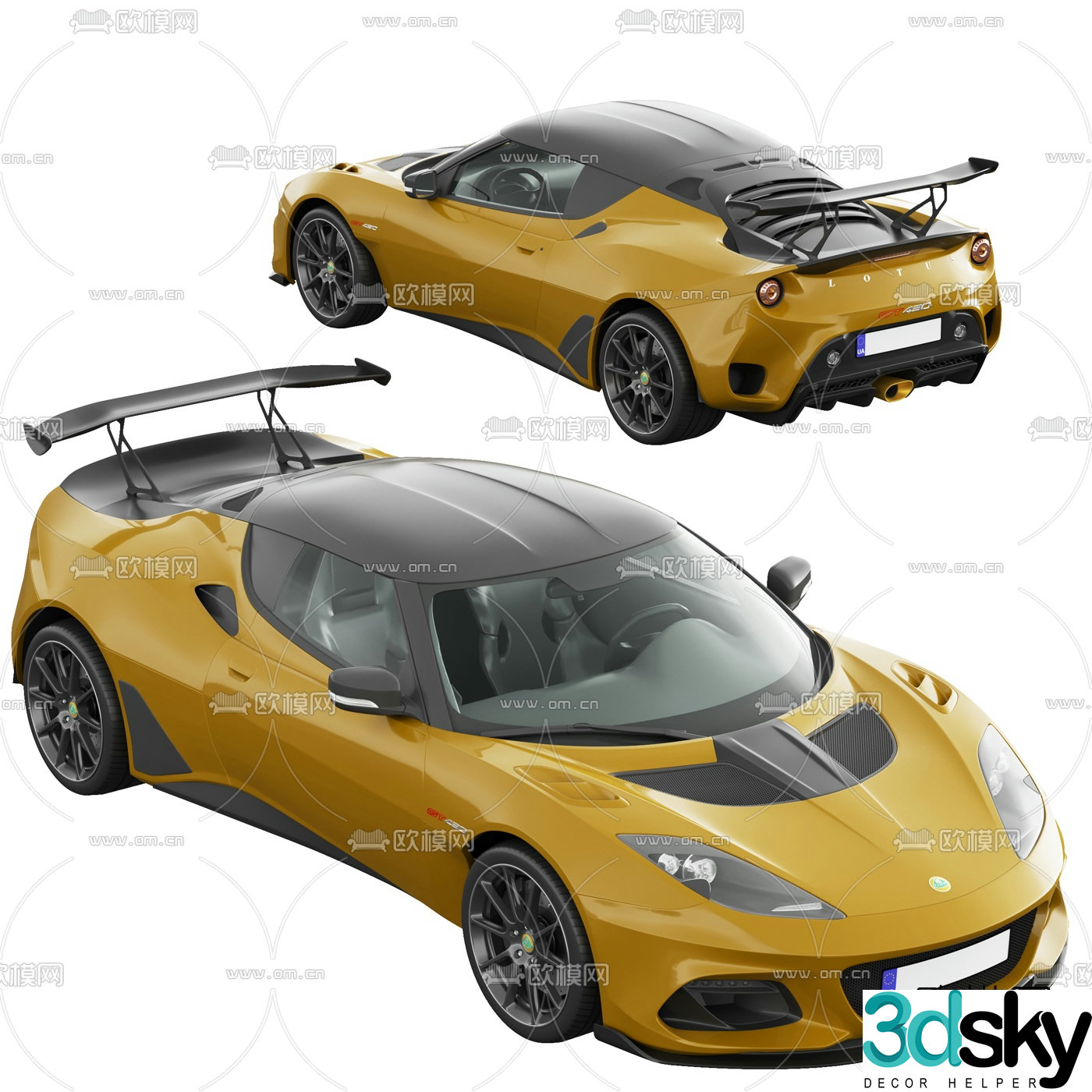 Modern sports car supercar 3d model