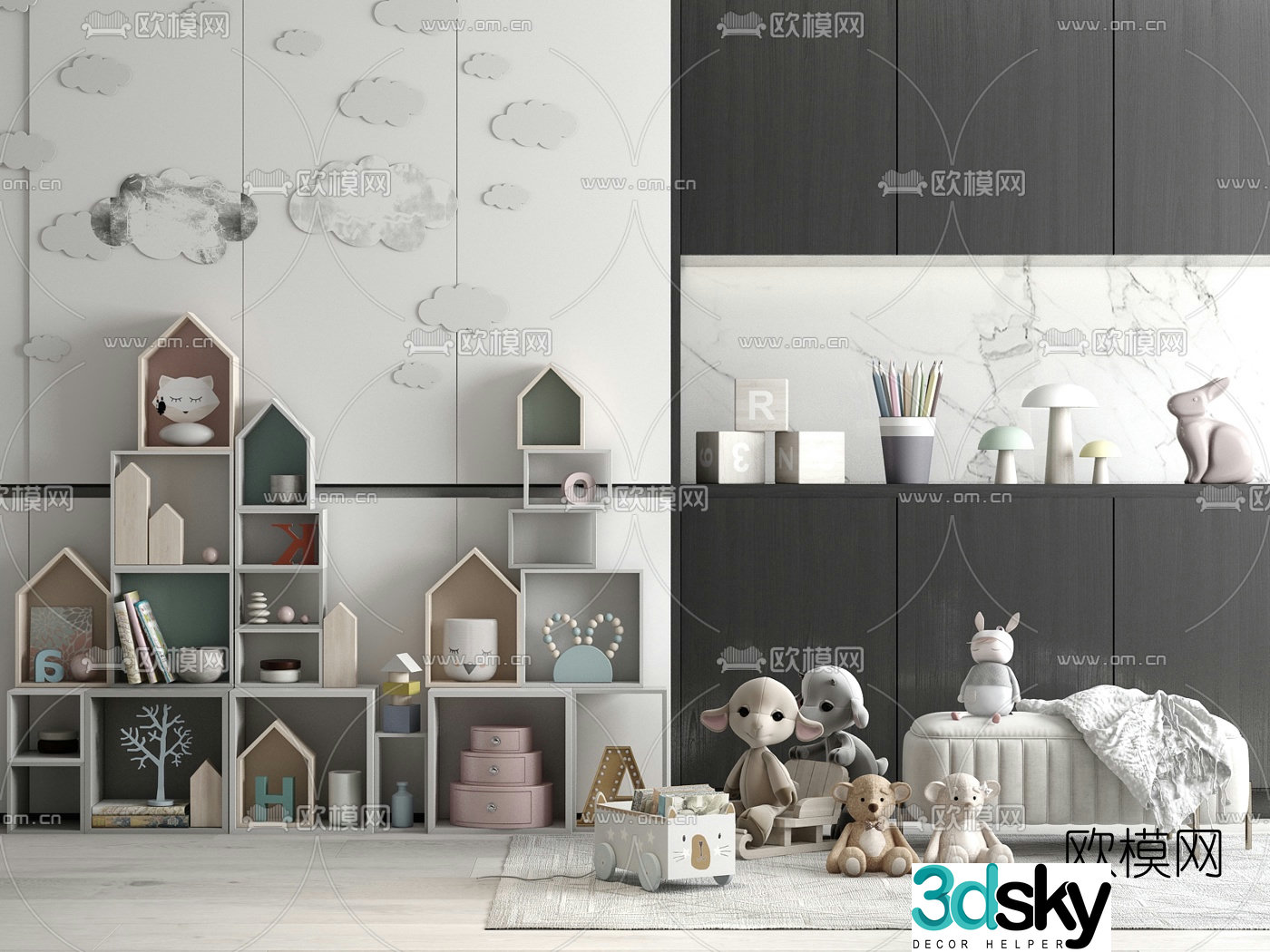 Modern children’s cabinet toy ornaments 3D model