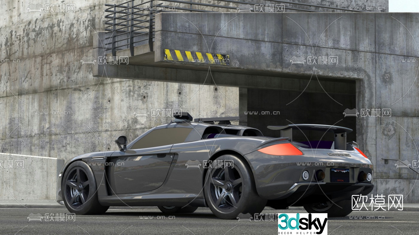 Modern Porsche Carrera sports car 3d model