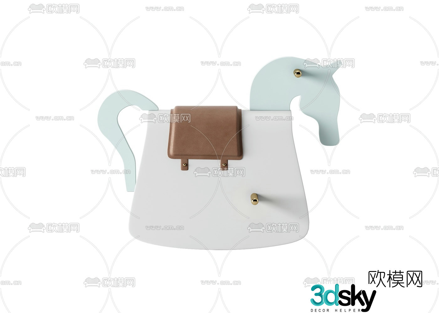 Modern children’s wooden horse 3d model