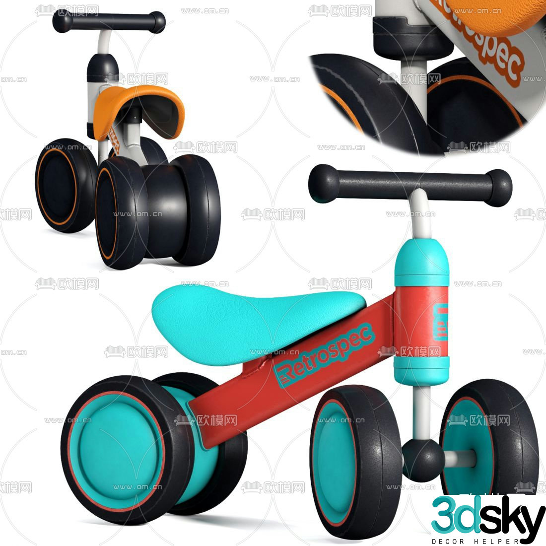 Modern children’s car 3d model