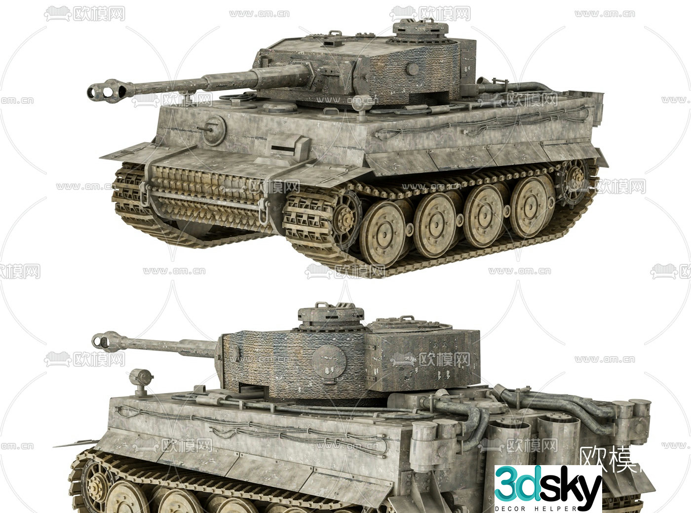 Modern tiger tank armored vehicle 3d model