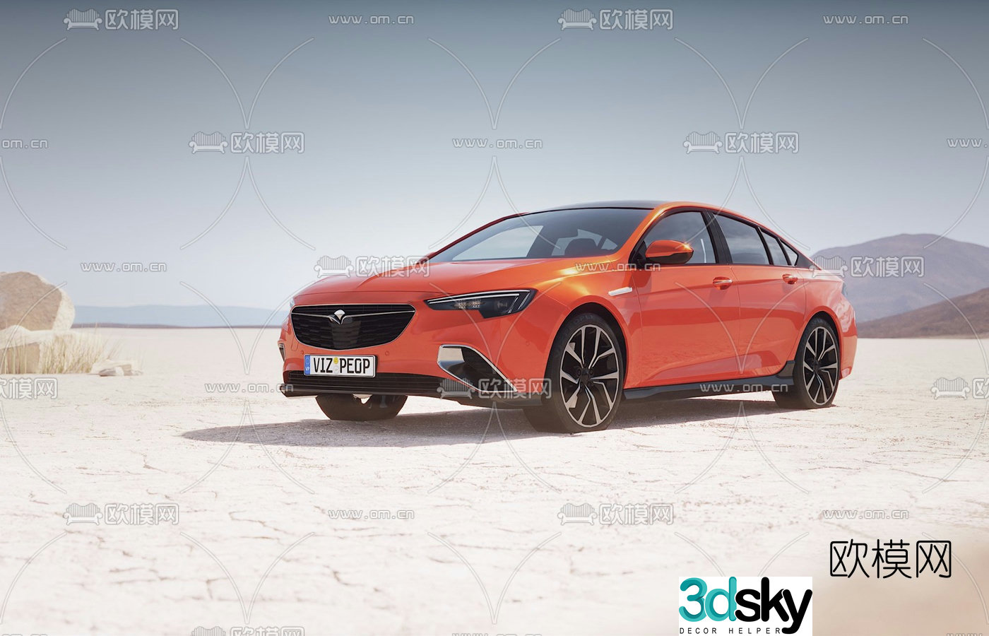 modern sedan car 3d model