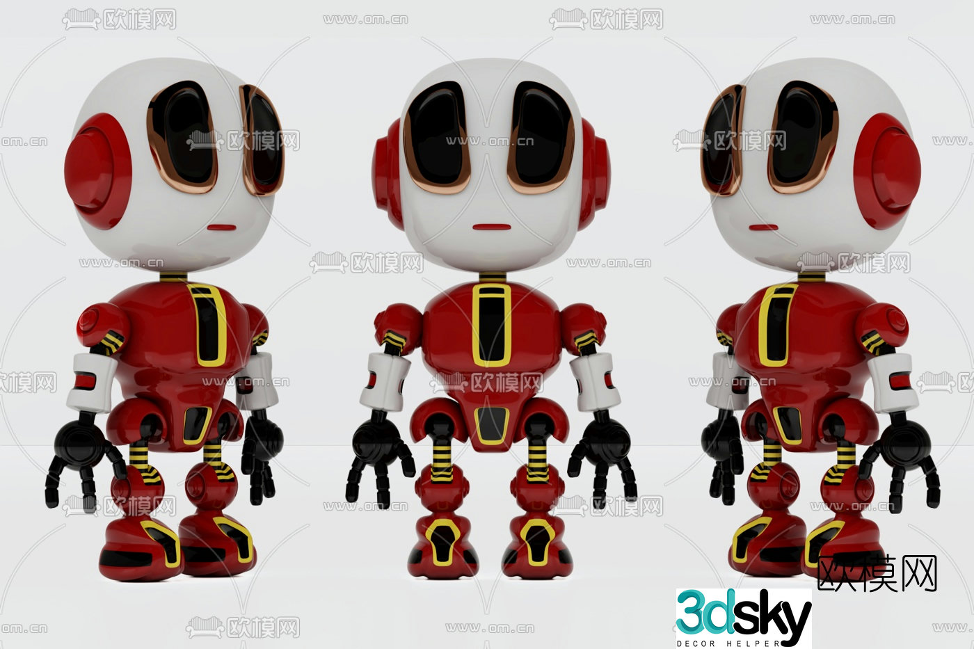 Modern intelligent robot 3d model