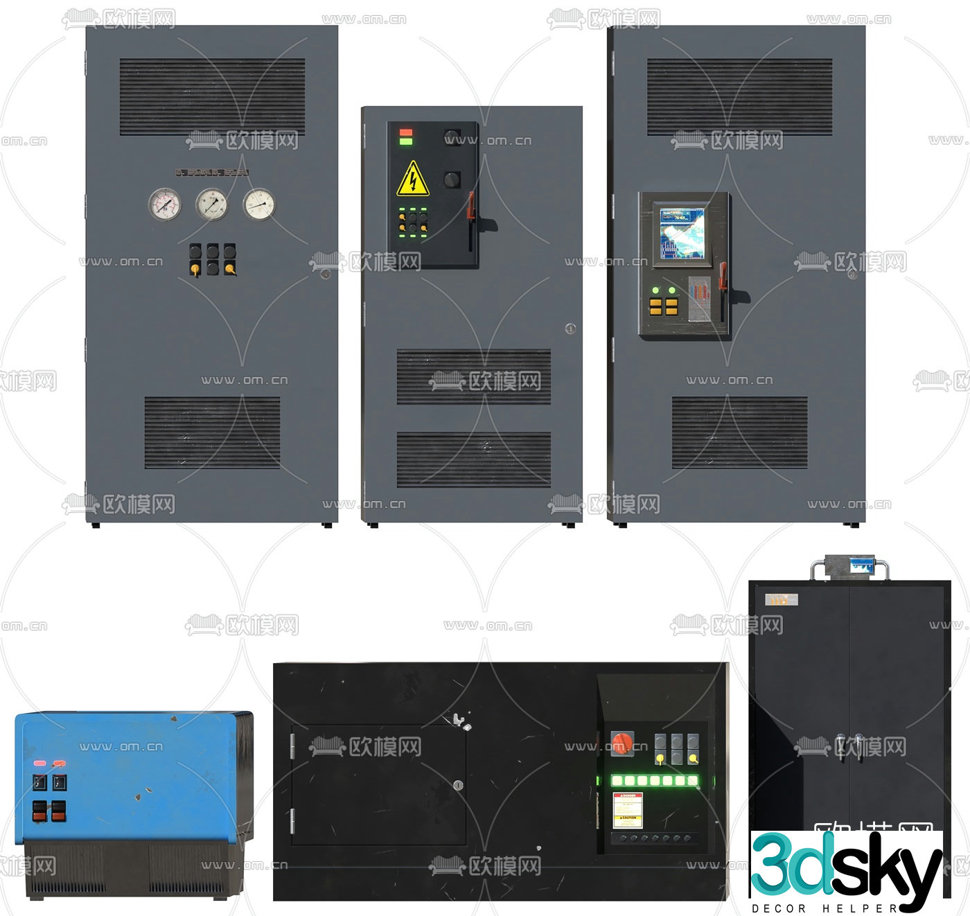 Industrial wind distribution box switch control cabinet 3D model