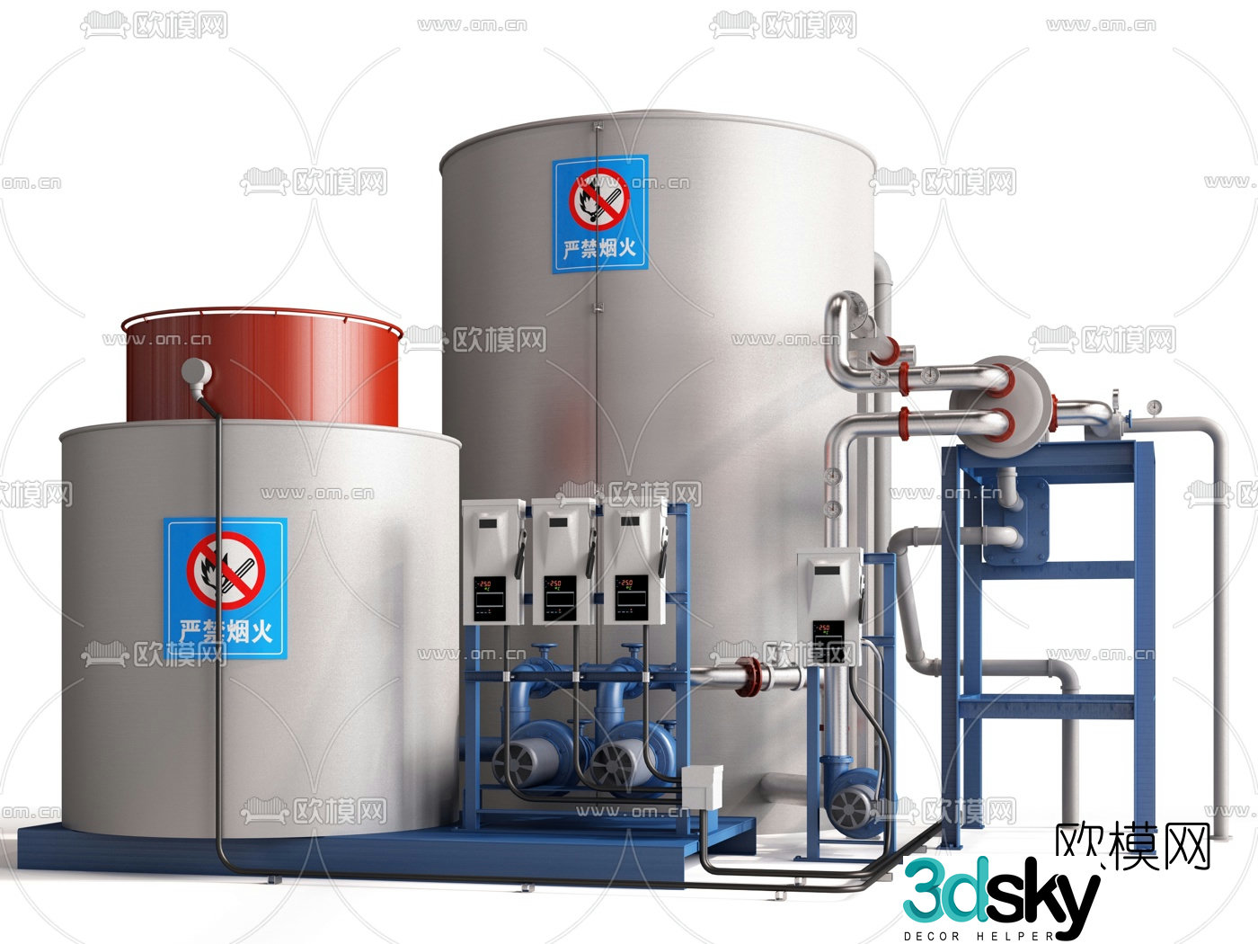 Modern filter oil drum seal tank 3d model