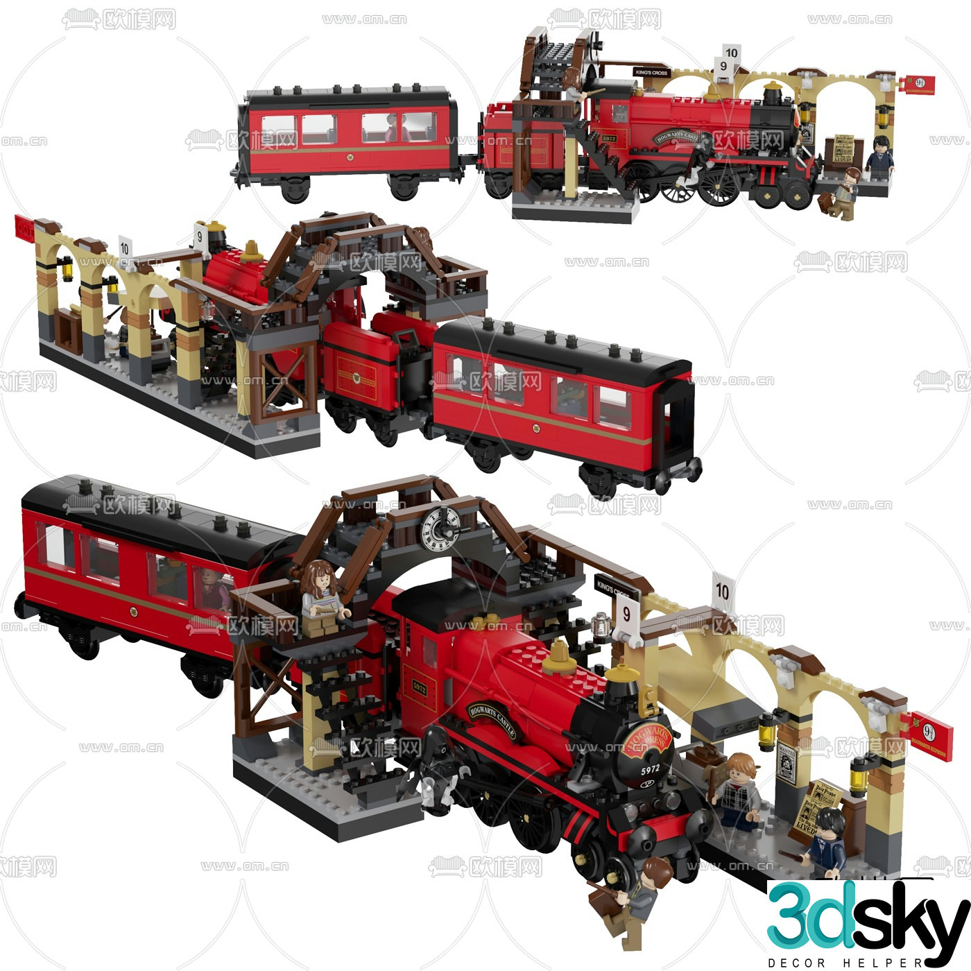 Modern toy express train 3d model