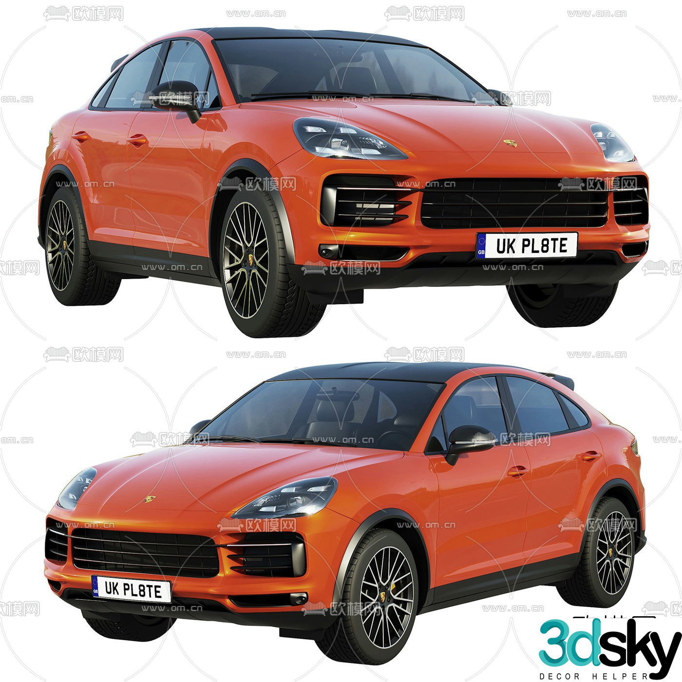 modern porsche car 3d model
