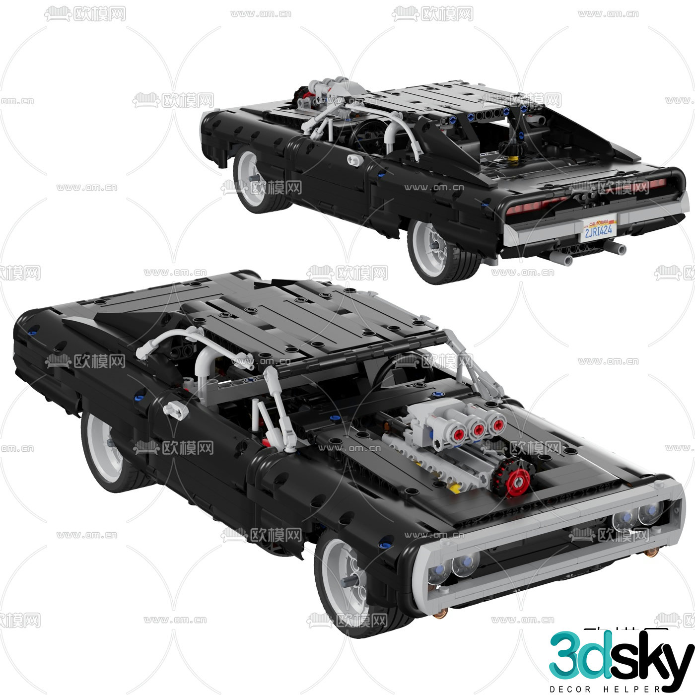 Modern toy car 3d model