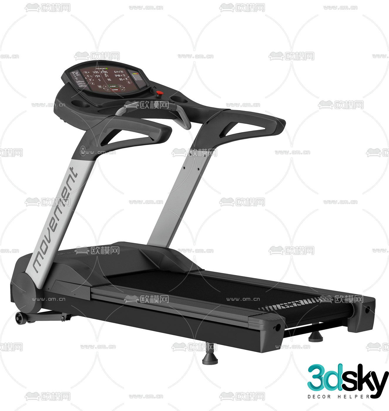 Modern treadmill fitness equipment 3d model
