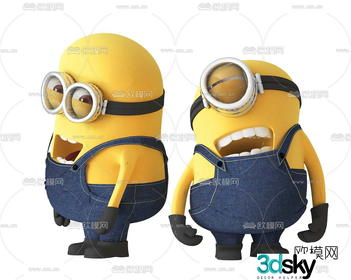 Modern minion toy ornament 3d model