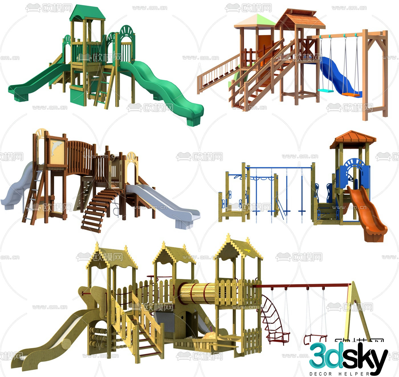 Modern children's slide ride 3d model
