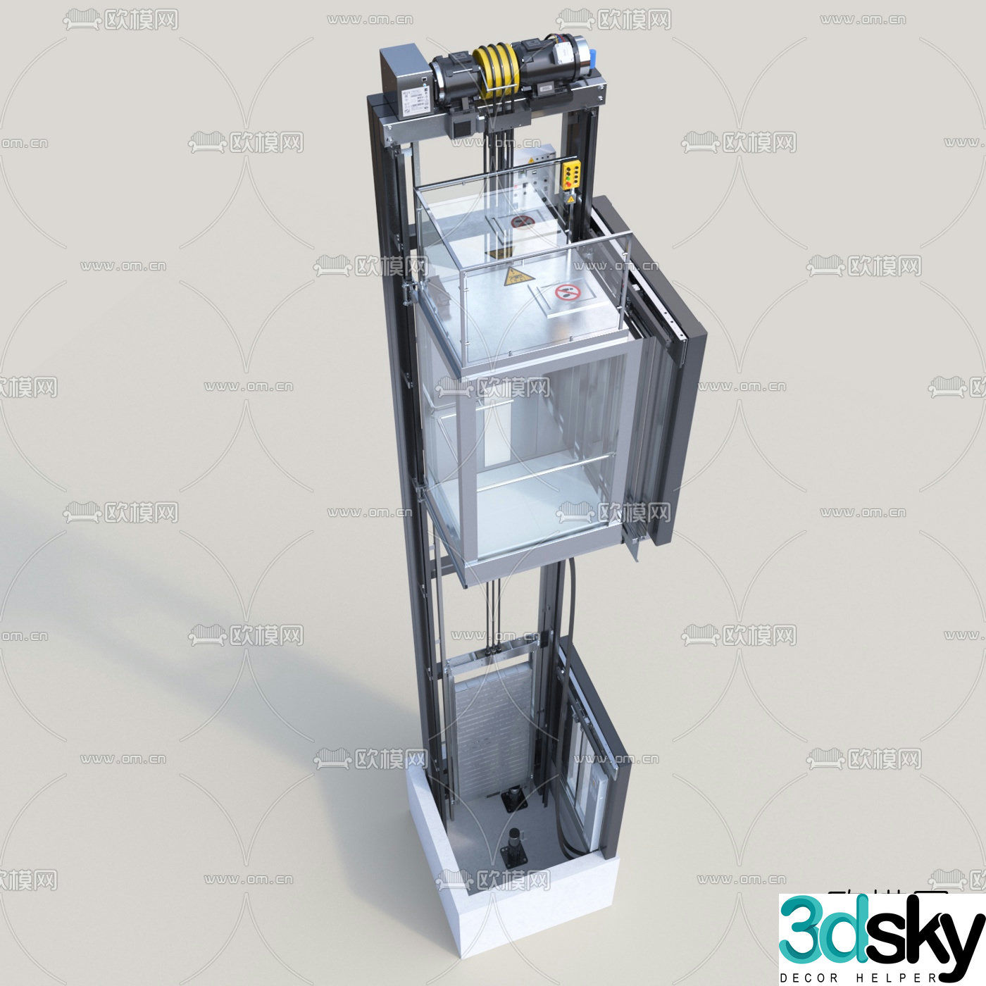 Modern lift elevator structure 3d model