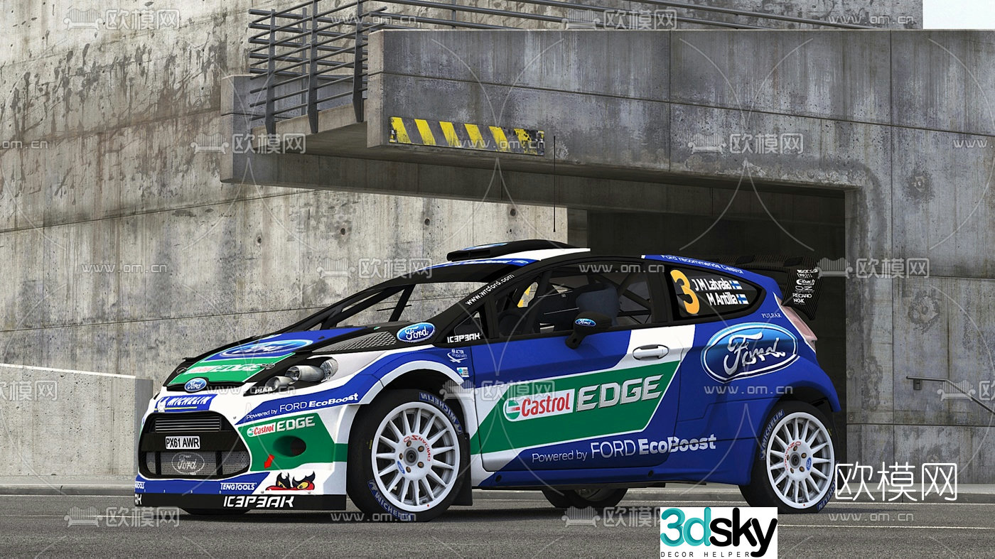 modern ford race car 3d model