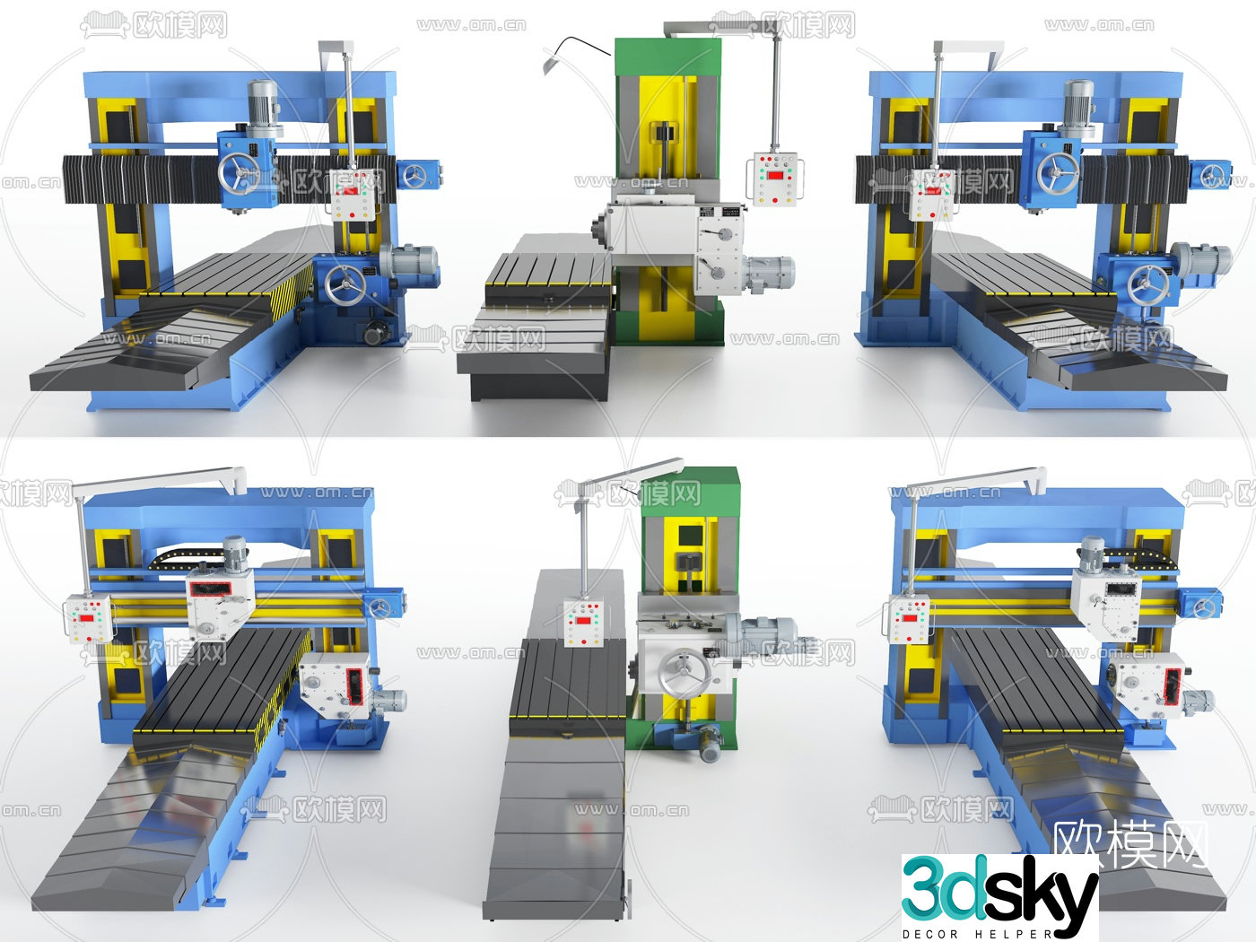 Modern industrial machine tool equipment combination 3d model
