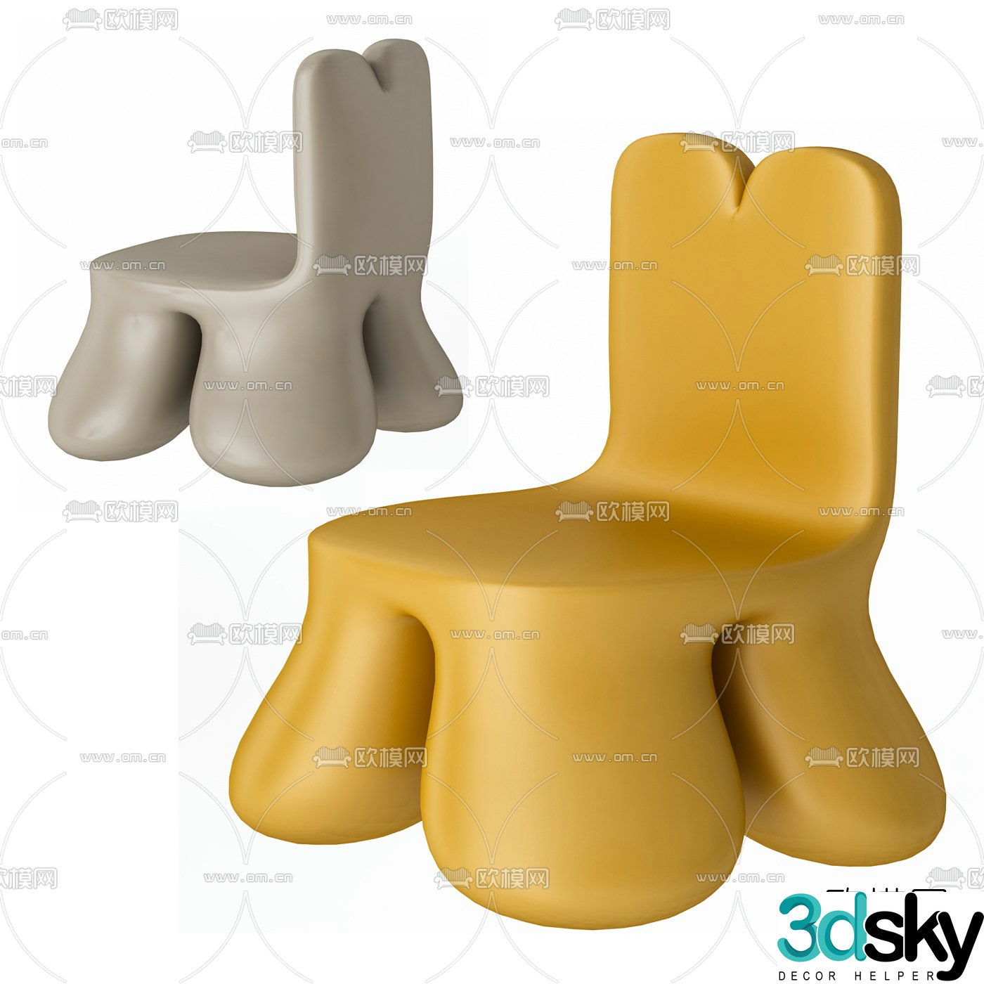 Modern cartoon children’s chair 3d model